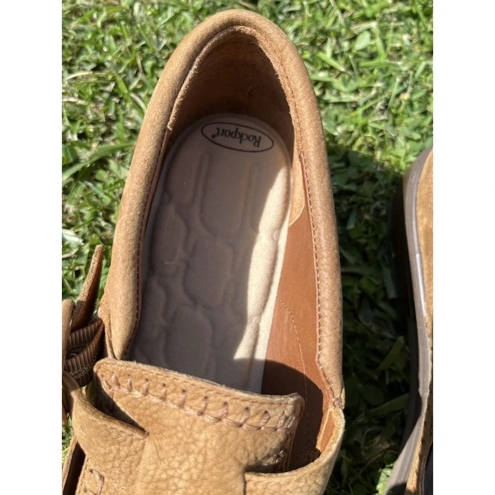 Rockport Shoes Womens Size 8 Brown Leather Mary Jane Buckle Casual W8747